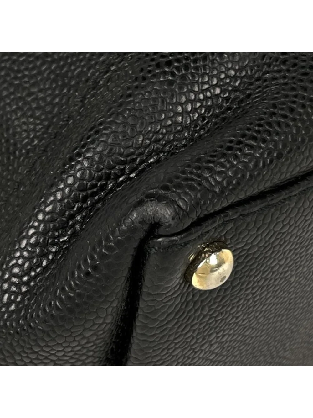 Chanel CC Logo Shoulder Bag Caviar Leather Black